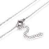 Stainless Steel Pendant Necklace Chain Lobster Cross Silver Color 18" 1.5mm A216