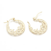 Leverback Hoop Earrings Real 18K Gold 30x27x1mm 1mm P215