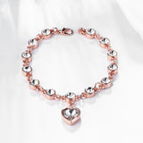 Rose Gold Plated Bracelet  Zirconia Lobster 7.5 Inches 7MM  L150