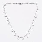 Stainless Steel Heart Charm Necklace Bar Necklace Lobster Silver 17.5" Z472
