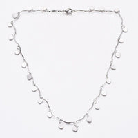 Stainless Steel Heart Charm Necklace Bar Necklace Lobster Silver 17.5" Z472