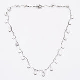 Stainless Steel Heart Charm Necklace Bar Necklace Lobster Silver 17.5" Z472