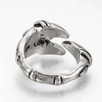 Adjustable Alloy Cuff Finger Ring Wide B Ring Antique Silver 18.5mm P407