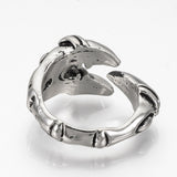Adjustable Alloy Cuff Finger Ring Wide B Ring Antique Silver 18.5mm P407