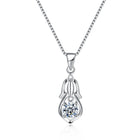 Sterling Silver Necklace Pendant Drop AAA Zirconia 18" 1MM Lobster Clasp B408