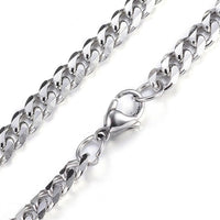 Stainless Steel Curb Chain Necklace Lobster Clasp 29.5" 5mm P35