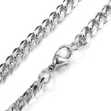 Stainless Steel Curb Chain Necklace Lobster Clasp 29.5" 5mm P35