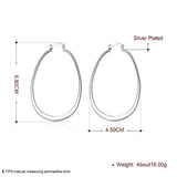 Sterling Silver Plated  Hoop Pierced Earrings 2.7" inch L1