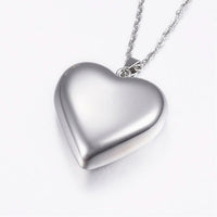 Stainless Steel Pendant Necklace Stud Earrings Set Heart Silver 18" P805