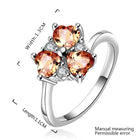 Sterling Silver Plated Heart CleverZirconia Flower Band Ring Size 8 B143