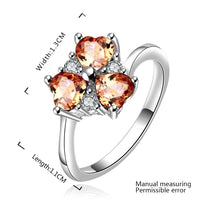 Sterling Silver Plated Heart CleverZirconia Flower Band Ring Size 8 B143