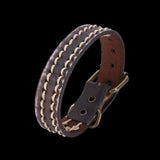 Leather Bracelet Handmade  10 Inches 15MM Belt buckle L479