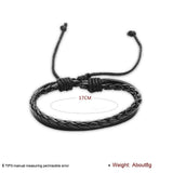 Leather Bracelet Adjustable Size 9MM Lace up  L471