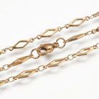 Stainless Steel Necklaces Lobster Ion Plating  IP Gold 17.7 inches 45cm Z647