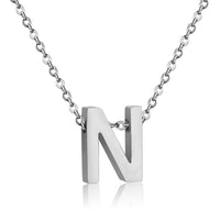 Stainless Steel Women's Unisex 18 Inch Necklace Pendant Letter Lobster Clasp S3