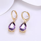 Yellow Gold Platinum Plated Earrings Drop Dangle Zirconia L585
