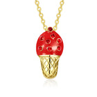 Yellow Gold Plated Necklace Women's Pendant Ice Cream AAA Zirconia Lobster B176