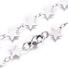 Stainless Steel Link Chain Necklaces Lobster Star Gold 16.61 inches 42.2cm Z557