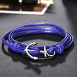 Leather Bracelet Anchor 8 Inches 10MM Hook Clasp L477