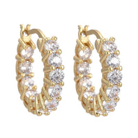 Cubic Zirconia Hoop Earrings Ring Gold 17.5x18.mm Gold Silver Z312