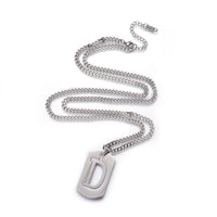 Stainless Steel Initial Pendant Necklace Lobster Chain Alphabet Letter 27" A385