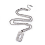 Stainless Steel Initial Pendant Necklace Lobster Chain Alphabet Letter 27" A385