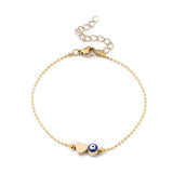 Bead Bracelet Ball Evil Eye Enamel Stainless Steel Lobster Gold Star Heart Z150