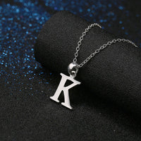 Sterling Silver Plated Necklace Women Pendant Initial Letter Alphabet B375