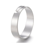 304 Stainless Steel Plain Band Rings Gold Silver Adjustable Size Z736