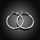 Rose Yellow Gold Silver Zirconia Latch Back Hoop Earrings L113