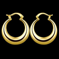 Rose Gold Latch Back Hoop Bali Earrings L125