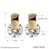 Platinum Plated Earrings Stud AAA Zirconia Blue Push Back Clasp L590