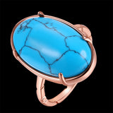 Rse Gold Platinum Plated Halo Ring Womens Kallaite Stone Blue B507