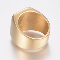 316 Stainless Steel Band Rings Men Wide Band Ring Rectangle Black Gold Z695