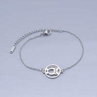 Stainless Steel Bracelet Lobster Owl Silver Ajustable Z210