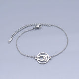 Stainless Steel Bracelet Lobster Owl Silver Ajustable Z210