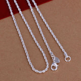 Men's Women's Unisex Sterling Silver Plated Necklace B33