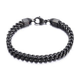 Stainlee Steel Wheat Chain Bracelet Lobster Black Gold 9" (230mm) 6mm Z98