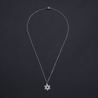 Stainless Steel Pendant Necklace Lobster Star of David Silver 15.7" 1.5mm P67