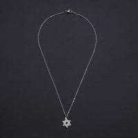 Stainless Steel Pendant Necklace Lobster Star of David Silver 15.7" 1.5mm P67