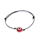 Adjustable Cowhide Cord Bracelet Handmade Evil Eye Gold Z142