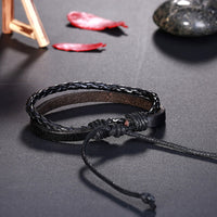 Leather Bracelet Adjustable Size 9MM Lace up  L471