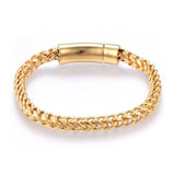 304 Stainless Steel Chain Bracelet Bayonet Clasp Gold 8.5" 6mm A107