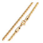 304 Stainless Steel Rope Chain Necklace Lobster Gold 18-20" 2mm  A426