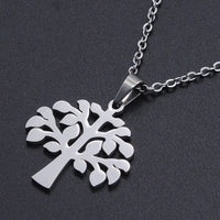 Stainless Steel Pendant Necklace Lobster Clasp Tree Silver Gold 17.71" 1.5mm P83