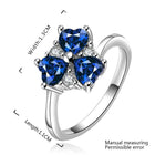 Sterling Silver Plated Heart CleverZirconia Flower Band Ring Size 8 B143