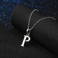 Sterling Silver Plated Necklace Women Pendant Initial Letter Alphabet B375