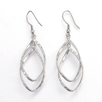 Stainless Steel Dangle Earrings Carved Gold Silver 65mm Pendant 46x19x4mm P155