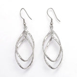 Stainless Steel Dangle Earrings Carved Gold Silver 65mm Pendant 46x19x4mm P155