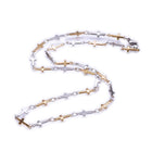 304 Stainless Steel Chain Necklace Lobster Ion Plating Cross Gold 17.5"  A423